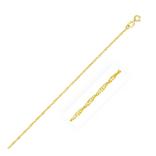 14k Yellow Gold Singapore Chain 1.0mm Chains Angelucci Jewelry   