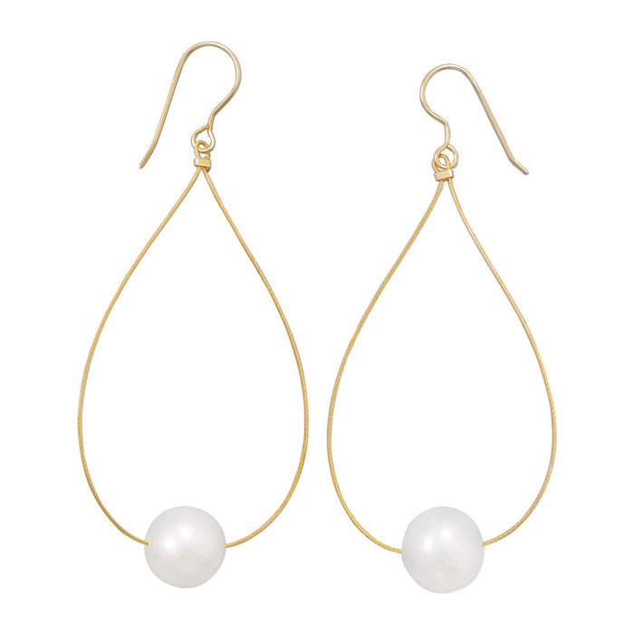 24 Karat Gold Plated Cultured Freshwater Pearl Earrings