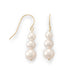 14 Karat Gold Stacked Cultured Freshwater Pearl French Wire Earrings