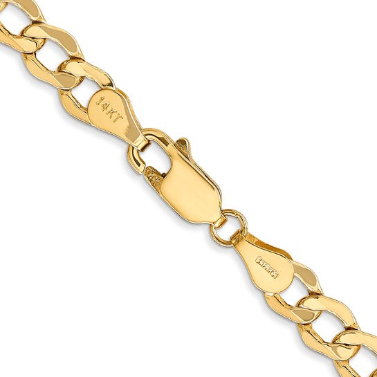 10-Karat 5.25mm Semi-Solid Curb Link Chain - 20"