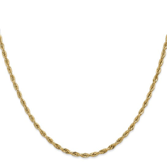 10-Karat 2.8mm Semi-Solid Rope Chain - 26"