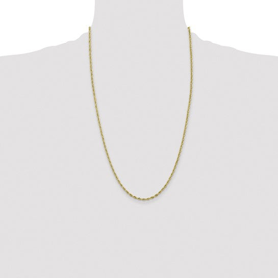 10-Karat 2.8mm Semi-Solid Rope Chain - 26"