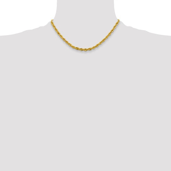 10-Karat 4.25mm Semi-Solid Rope Chain - 16"