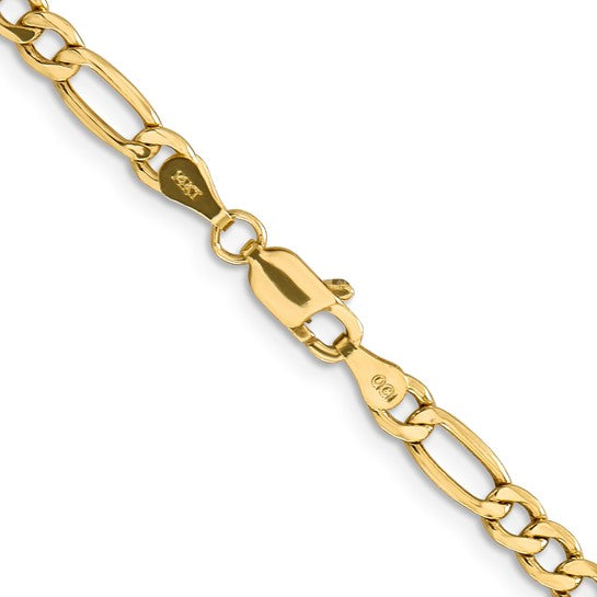 10-Karat 4.4mm Semi-Solid Figaro Chain - 24"