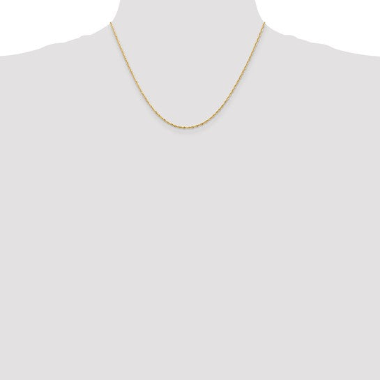 10 Karat Yellow Gold 18 inch Rope Chain- Extra-Light Diamond Cut-1.5mm