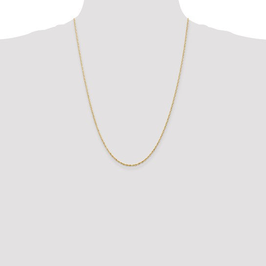 10 Karat Yellow Gold 24" Extra-Light Diamond Cut Rope Chain-1.5mm