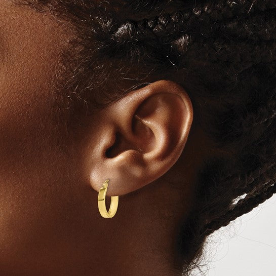 10-Karat Square Tube Hoop Earrings