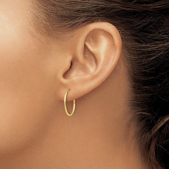 10karat Polished Endless Tube Hoop Earrings