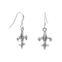Thumbnail for Oxidized Fleur de Lis French Wire Earrings