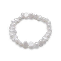 Thumbnail for White Cultured Freshwater Pearl Stretch Bracelet