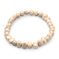Thumbnail for Tan Cultured Freshwater Pearl Stretch Bracelet