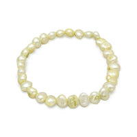 Thumbnail for Lime Green Cultured Freshwater Pearl Stretch Bracelet