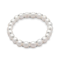 Thumbnail for Cultured Freshwater Button Pearl Stretch Bracelet