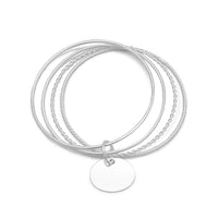 Thumbnail for 4 Bangle Bracelets with an Oval Tag