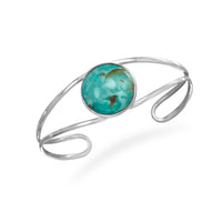 Thumbnail for Open Band Cuff with Turquoise