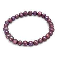 Thumbnail for Maroon Cultured Freshwater Pearl Stretch Bracelet