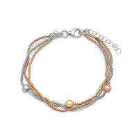 Thumbnail for Tri Tone Multistrand Popcorn Chain Bracelet