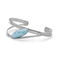 Thumbnail for Large Oblong Larimar Cuff Bracelet