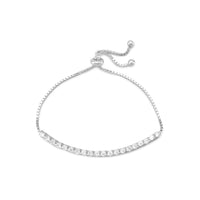 Thumbnail for Rhodium Plated CZ Friendship Bolo Bracelet