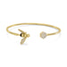 "BEE Mine!" 14 Karat Gold Plated and Signity CZ Bee Flex Cuff