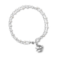 Thumbnail for Double Strand Bracelet with Cultured Freshwater Pearls and Bird Charm