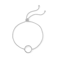 Thumbnail for Rhodium Plated CZ Circle Friendship Bolo Bracelet