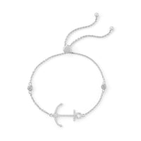 Thumbnail for Rhodium Plated CZ Anchor Friendship Bolo Bracelet