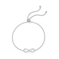 Thumbnail for Rhodium Plated CZ Infinity Friendship Bolo Bracelet