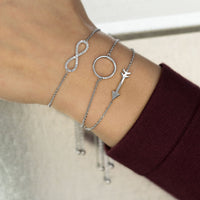 Thumbnail for Rhodium Plated CZ Infinity Friendship Bolo Bracelet