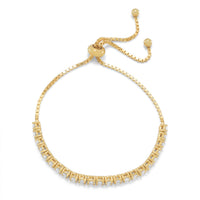 Thumbnail for Adjustable 14 Karat Gold Plated CZ Friendship Bolo Bracelet
