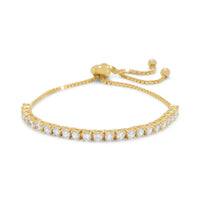 Thumbnail for Adjustable 14 Karat Gold Plated CZ Friendship Bolo Bracelet