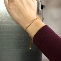 Thumbnail for Adjustable 14 Karat Gold Plated CZ Friendship Bolo Bracelet