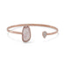 14 Karat Rose Gold Plated Rose Quartz and CZ Cuff Bracelet