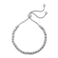 Thumbnail for Rhodium Plated Square Bead Bolo Bracelet