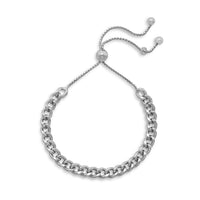 Thumbnail for Rhodium Plated Curb Chain Bolo Bracelet