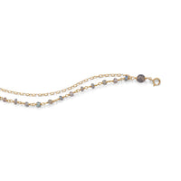 Thumbnail for Double Strand 14 Karat Gold Plated Labradorite Beaded Bracelet