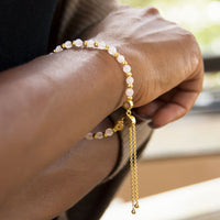 Thumbnail for 18 Karat Gold Plated Faceted Rose Quartz Bolo Bracelet