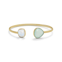 Thumbnail for Rainbow Moonstone and Green Chalcedony Cuff