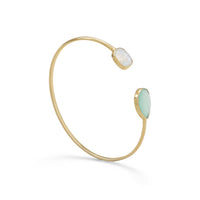 Thumbnail for Rainbow Moonstone and Green Chalcedony Cuff