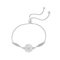 Thumbnail for Rhodium Plated Dream Catcher Bolo Bracelet