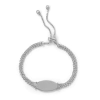 Thumbnail for 3 Strand Rhodium Plated Engravable Bolo Bracelet