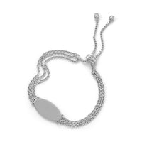 Thumbnail for 3 Strand Rhodium Plated Engravable Bolo Bracelet