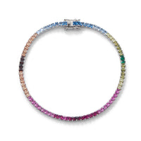 Thumbnail for Rhodium Plated Rainbow CZ Tennis Bracelet