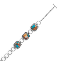 Thumbnail for Spiny Oyster and Turquoise Toggle Bracelet