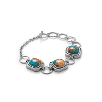 Thumbnail for Spiny Oyster and Turquoise Toggle Bracelet