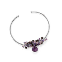 Thumbnail for Plum Perfect! Rhodium Plated Multi Stone Beaded Cuff Bracelet