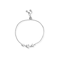 Thumbnail for Adjustable Rhodium Plated 3 Star Bolo Bracelet