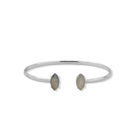 Thumbnail for Rhodium Plated Marquis Labradorite Cuff Bracelet