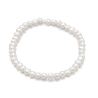 Thumbnail for White Cultured Freshwater Pearl Stretch Bracelet