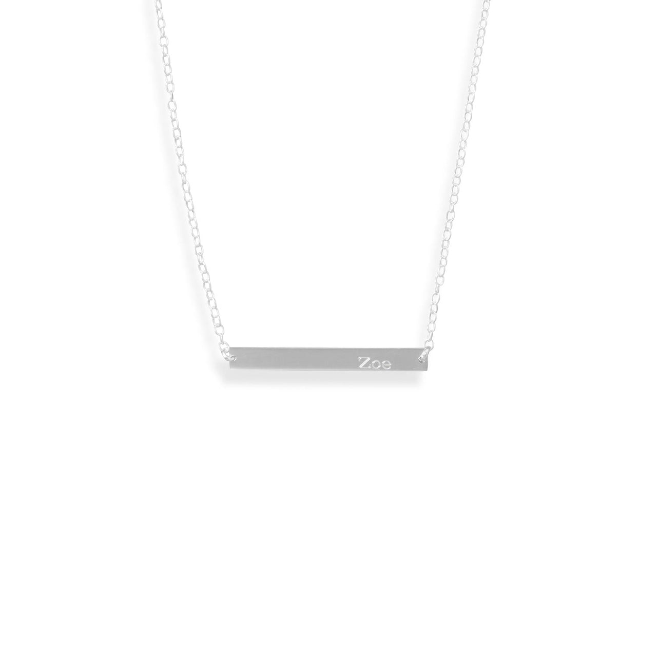 16" + 2" Thin Bar Nameplate Necklace
